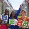 Precious Chidanyika, Nadine Nyamangirazi, and Danjelle Midgley at the 2024 SDG Summer School in Geneva.